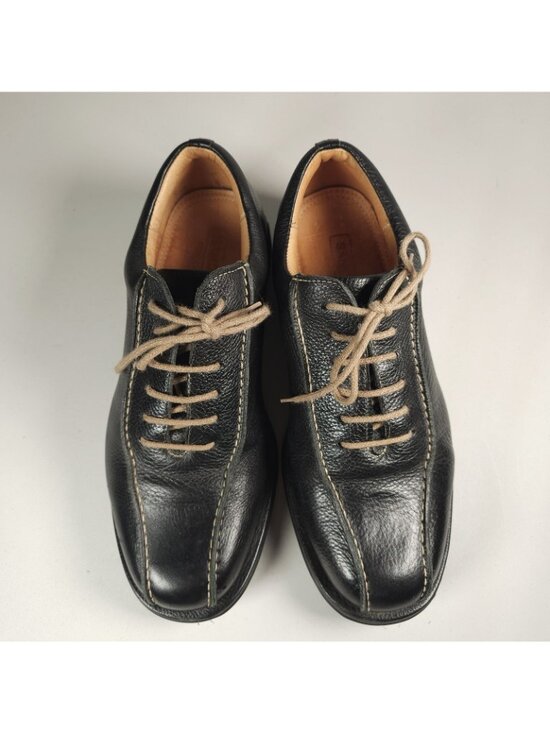 SANDRO Black Pebbled Leather Lace Up Shoes Comfort Walk Size 10 D main image 9